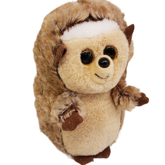 Ty Beanie Babies Ida the Brown and Tan Fuzzy Hedgehog Plush Stuffed Animal 7" - Picture 1 of 10